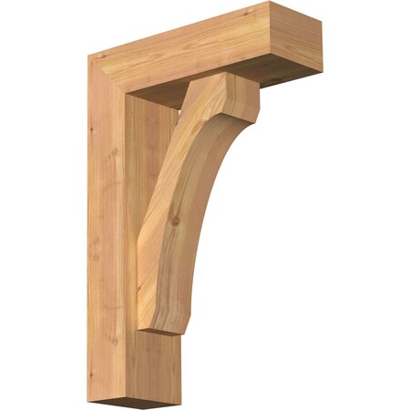 Ekena Millwork Legacy Block Smooth Bracket w/ Offset Brace, Western Red Cedar, 5 1/2"W x 16"D x 24"H BKT0604X16X24LEC05SWR